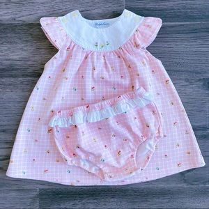 Ralph Lauren/Pink & White Floral Print Dress